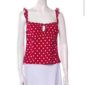 Reformation Red Sleeveless Blouse